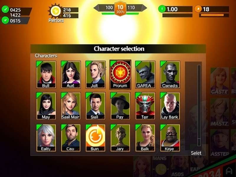 Sun Strike Ace Character Selection